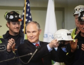 Scott Pruitt received an honorary CONSOL hard hat with his name and the inscription “Make America Great Again