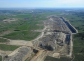 Aerial view shows Colstrip power plants 1,2,3 & 4 and the Westmoreland coal mines near Colstrip, Mont., on May 25, 2013.