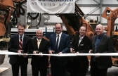 Cementation President Roy Slack cuts the ribbon to officially open Cementation Canada's new maintenance facility.