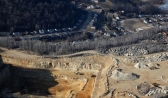 Aerial views of the Biesanz Stone Company and the frac sand mining operation in 2012.