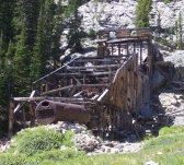 Mining ruins near the base of Boulder Peak. This ghost town was named Boulder City and was once Idaho's highest town.