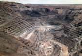 This undated file photo shows Barrick Goldstrike Mines’ Betze-Post open pit near Carlin.