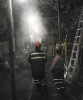 Dust fills the Pocahontas Exhibition Mine as employees of Jenmmar continue to make the mine safer. (photo: Eric DiNovo)
