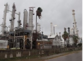 An oil refinery in Corpus Christi, Texas, shortly before Harvey's arrival.