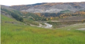 View from Poker Flats looking north towards active coal mining in the Badlands Extension area of Two Bull Ridge.