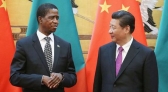 Zambia's President Edgar Lungu visited China in 2015 to strengthen ties between the two countries.