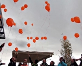 Newmont Gold Employees on Thursday released orange balloons representing  those killed in mass shooting in Las Vegas.