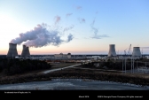 An elevated view of Vogtle units 1-4.
