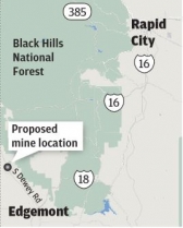 Proposed Uranium mine site.