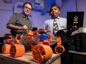 University of Arizona engineering faculty members Jekan Thanga (right) and Moe Momayez