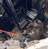 Wayrbight competing in Rope Rescue challenge. (Photo by T'NT Work & Rescue)