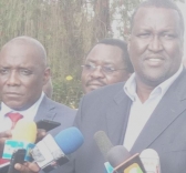 CS for Petroleum and Mining John Munyes with NLC Chairman Mohammed Swazuri.